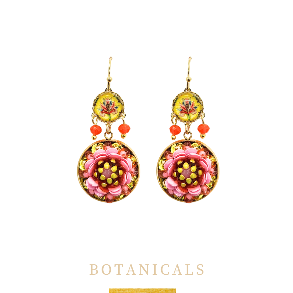 Zinnia with beads and bezel