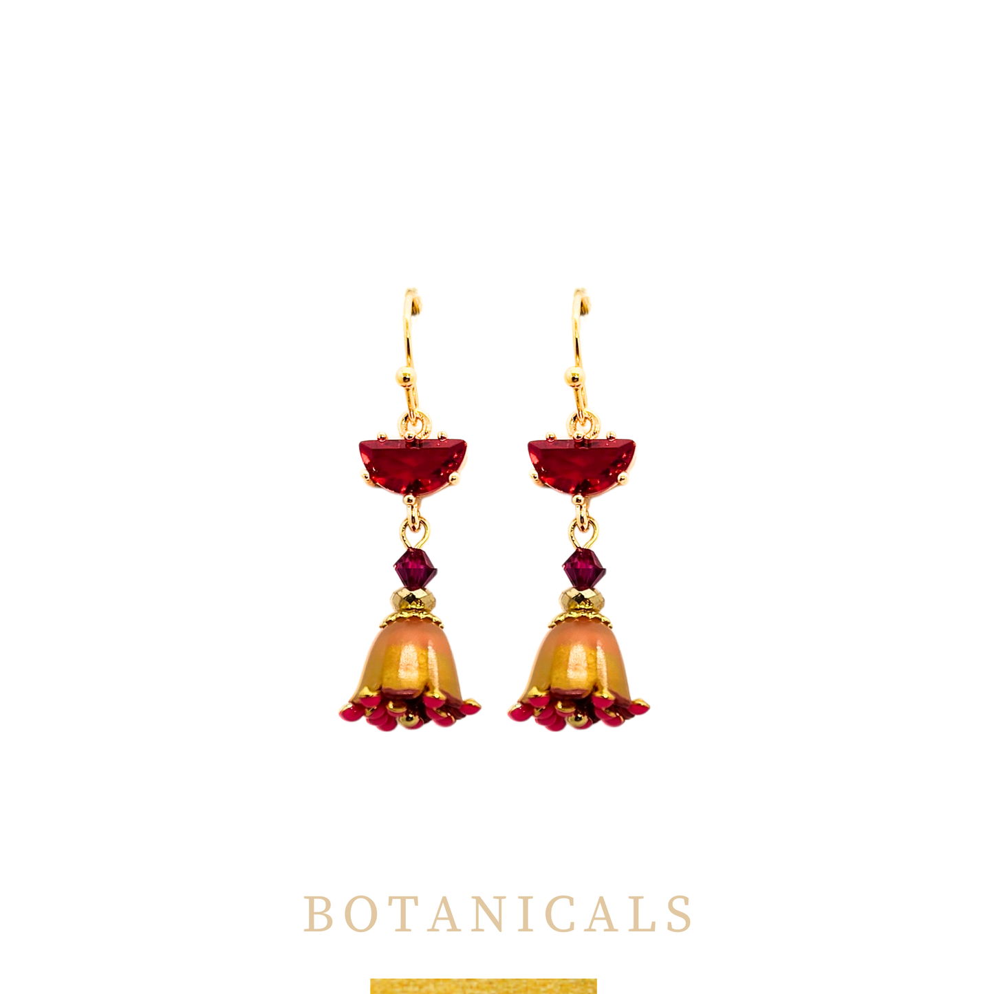 Trumpet flower with a half moon gem